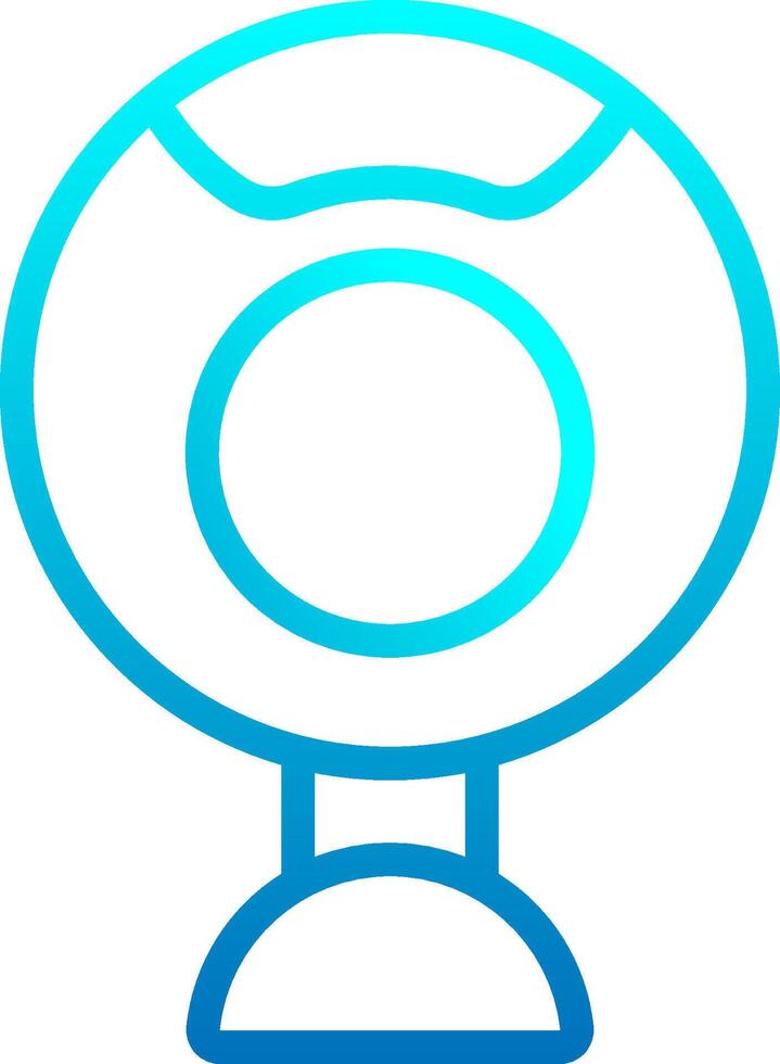 A blue and white icon of a computer vector