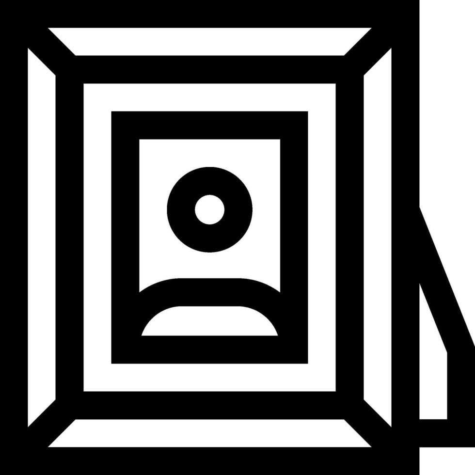 A black and white square with a camera in it vector