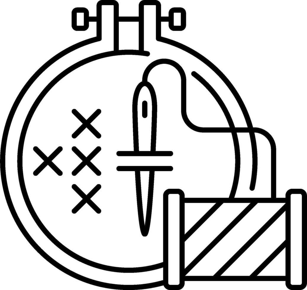A black and white illustration of a sewing machine vector