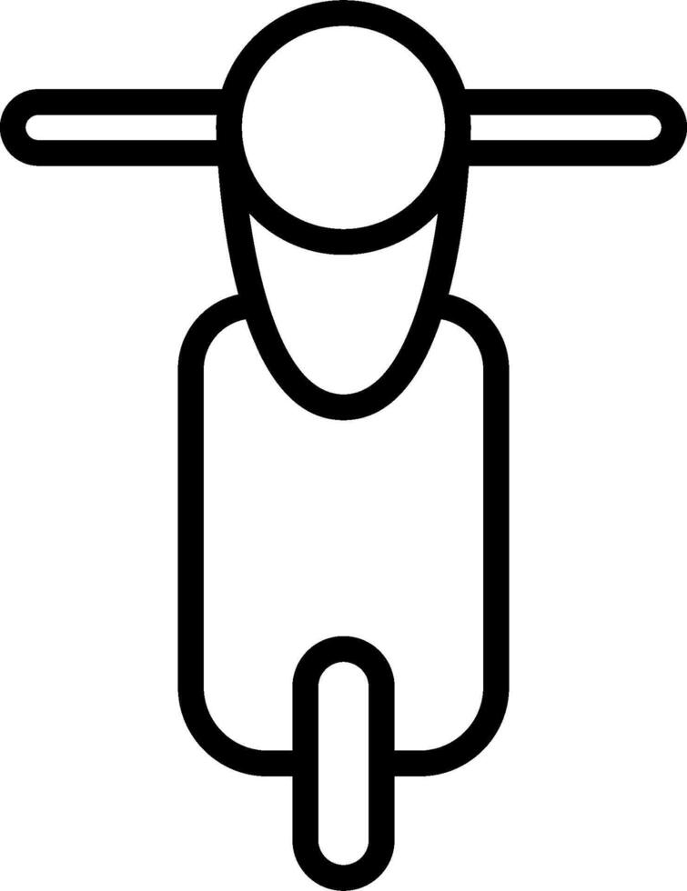 A black and white line drawing of a motorcycle vector