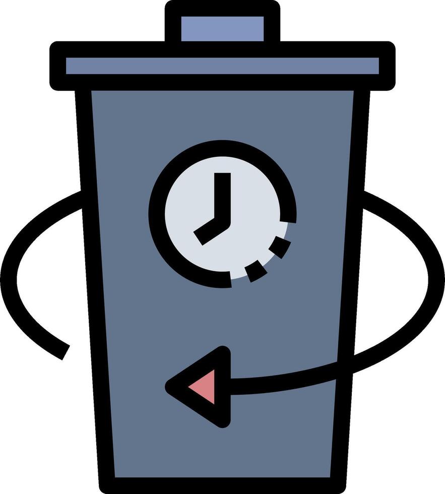 A trash can with a clock icon vector