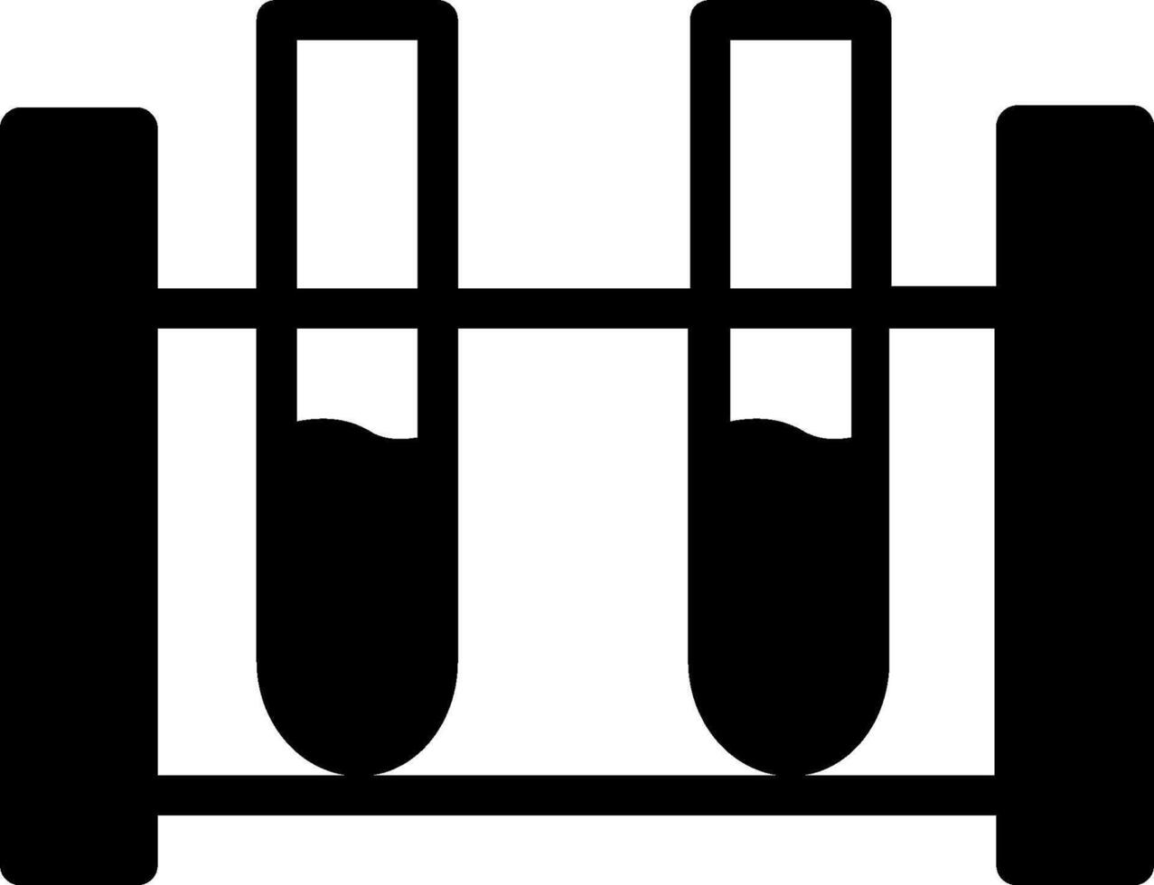 A black and white image of a test tube vector
