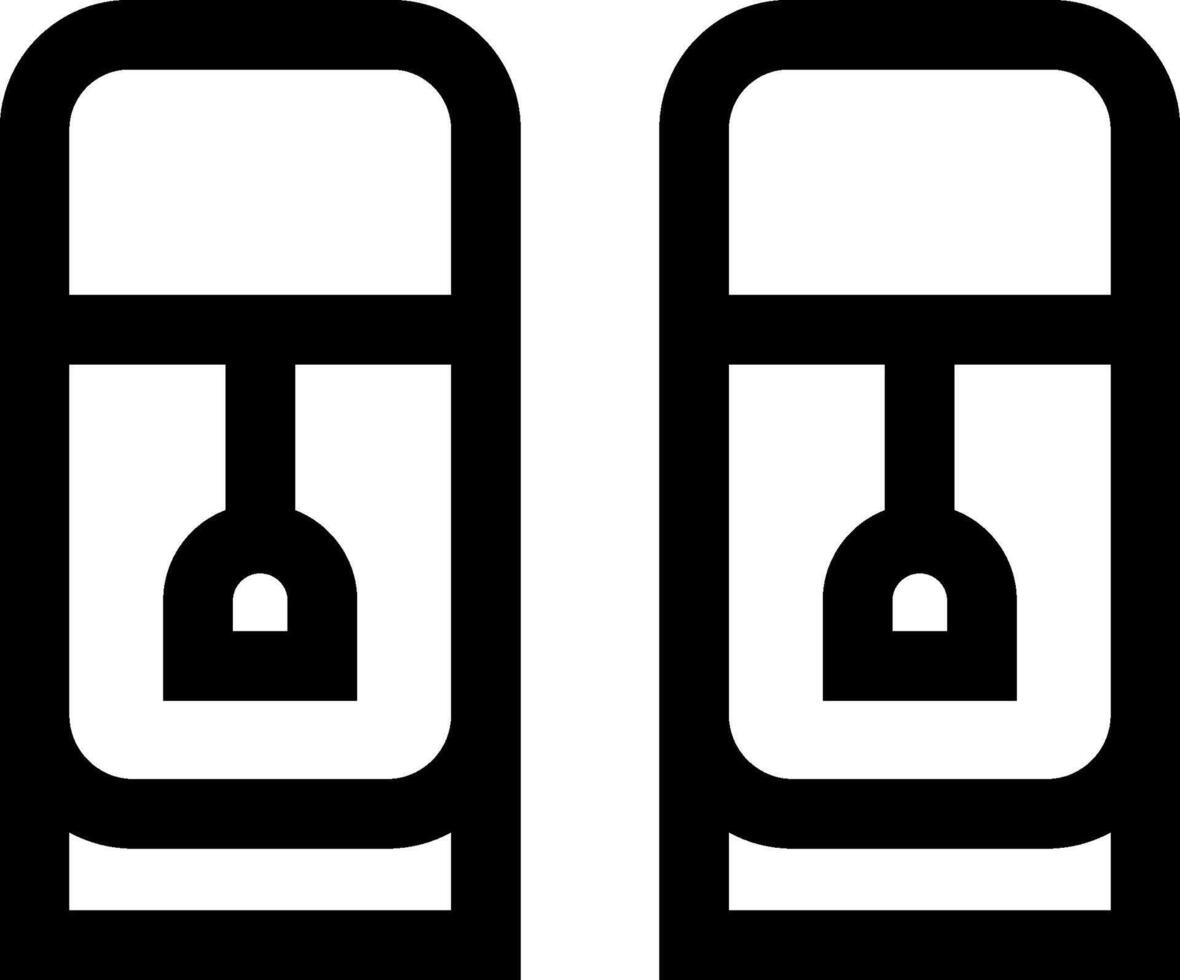 Two black and white icons of two doors vector