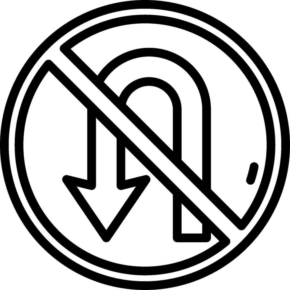 No turn arrow icon vector