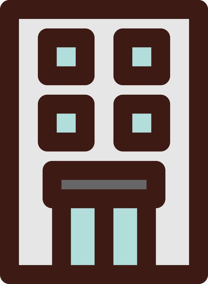 A building icon with a window and a door vector