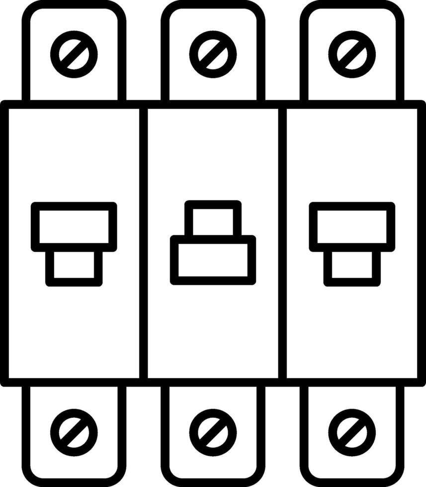 A black and white illustration of four switches vector