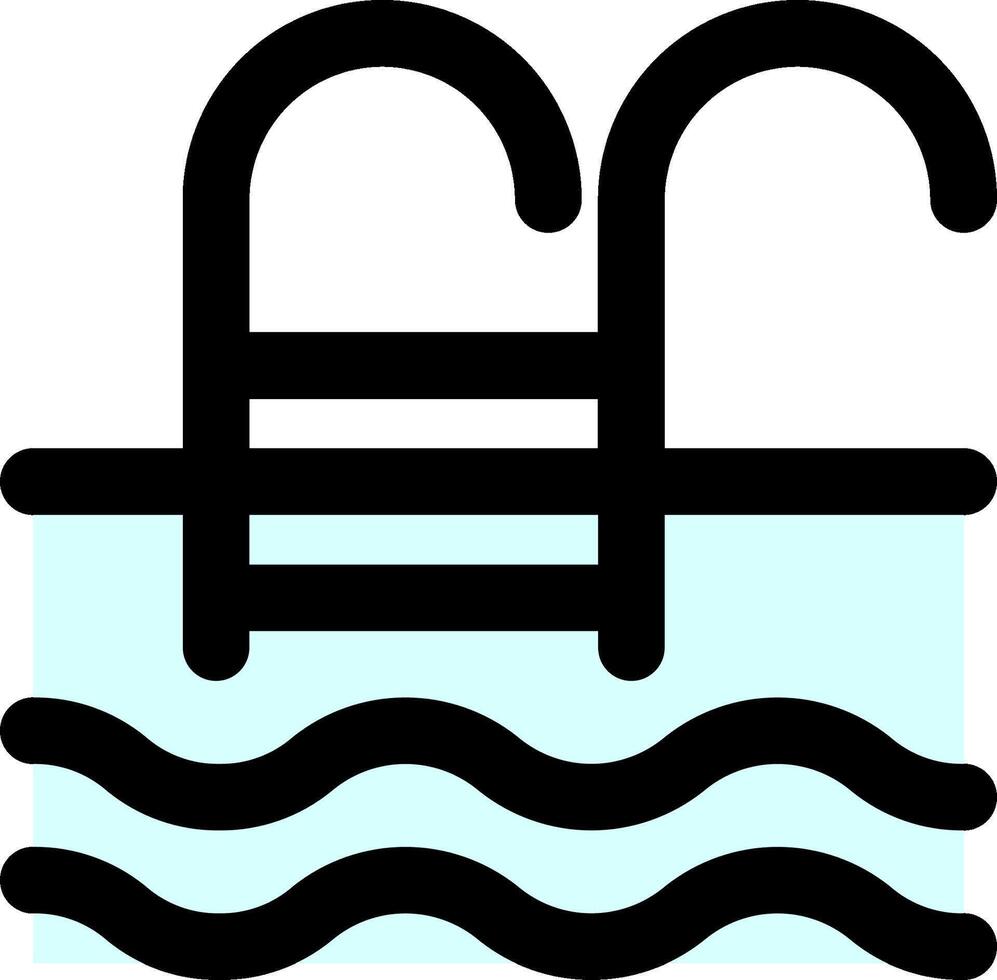 A black and white illustration of a swimming pool vector