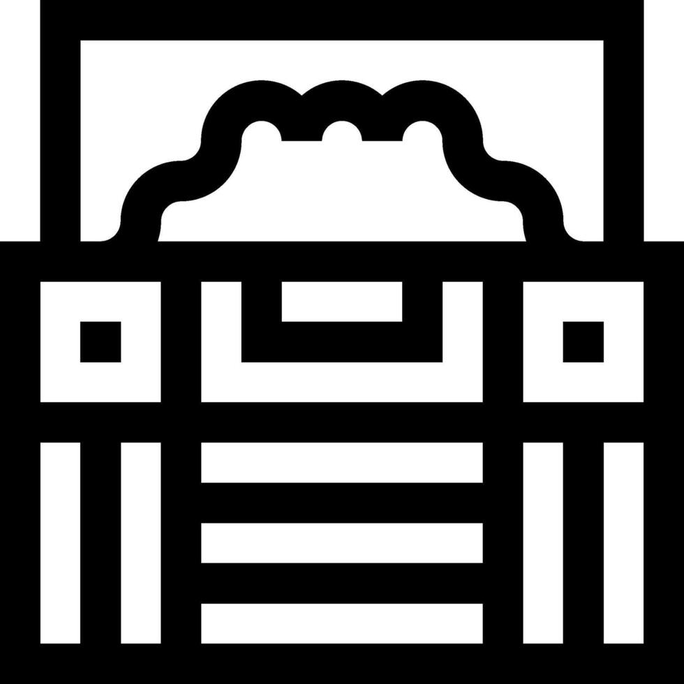 A black and white icon of a box vector