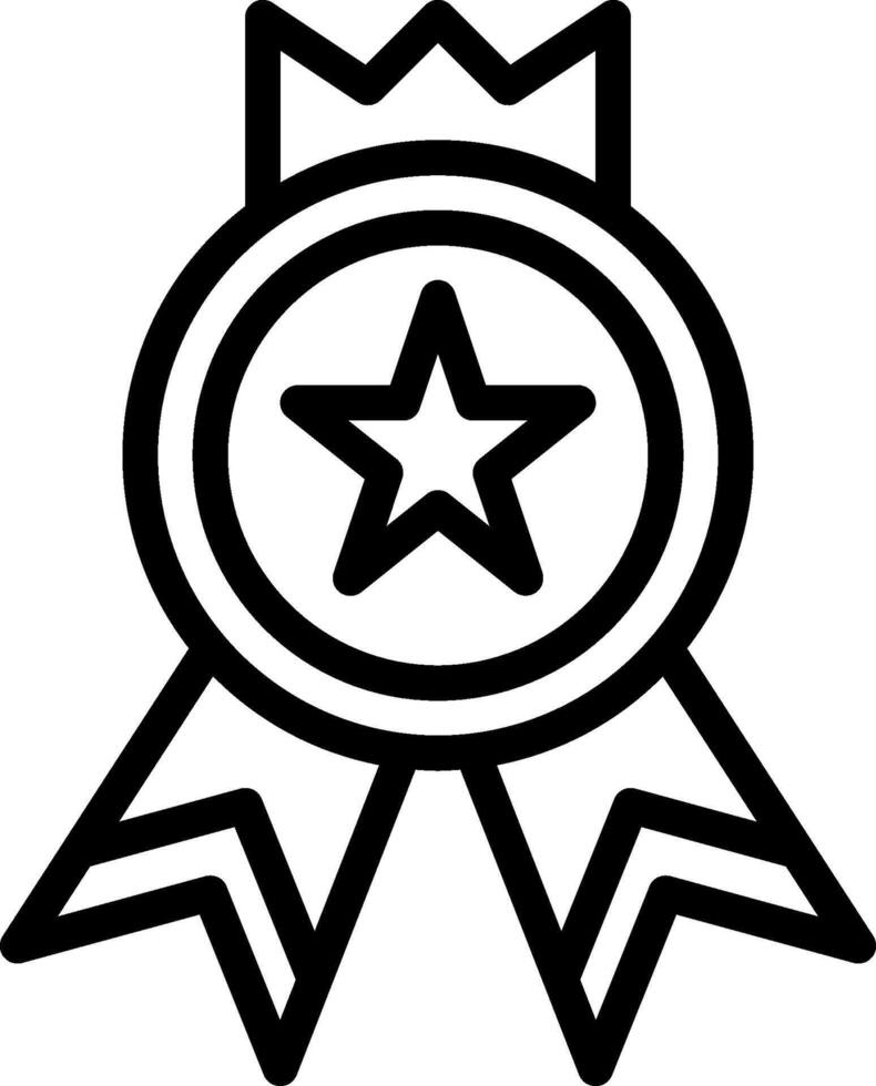 A black and white drawing of a star and a ribbon vector
