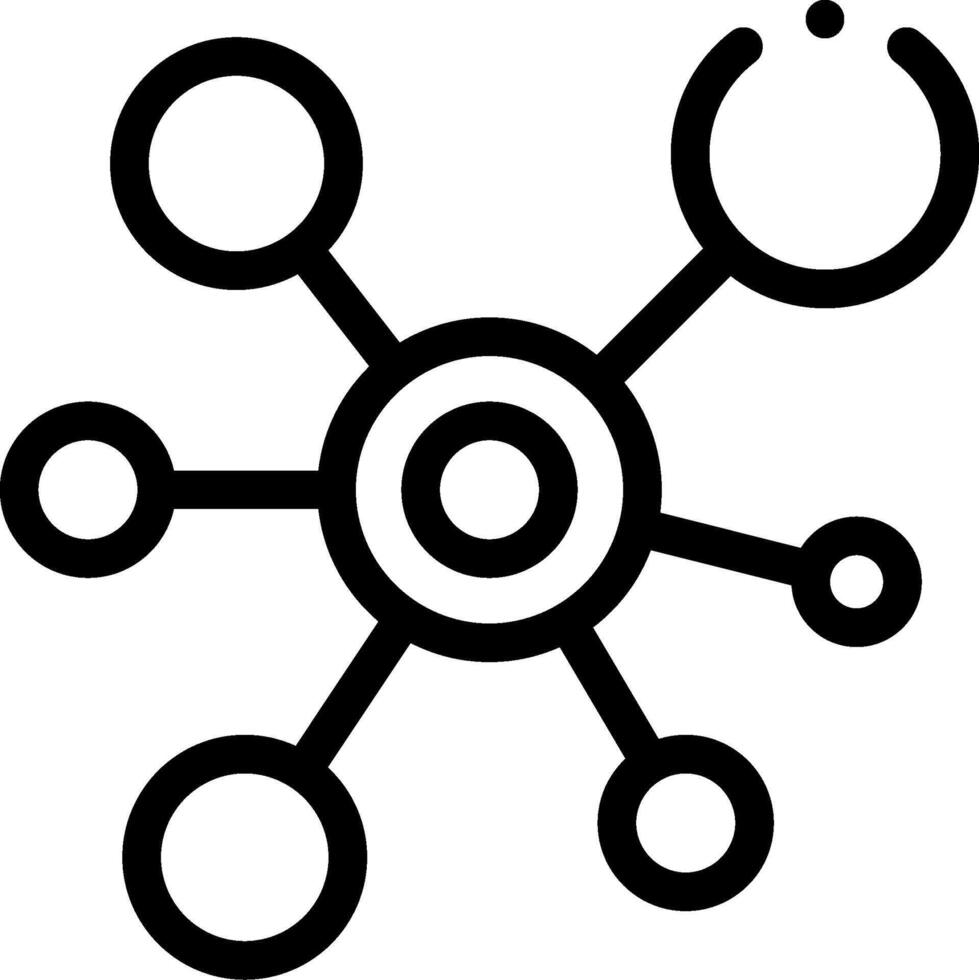 A black and white image of a network symbol vector