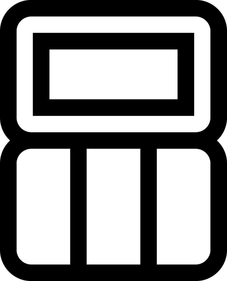 A black and white icon of a box vector