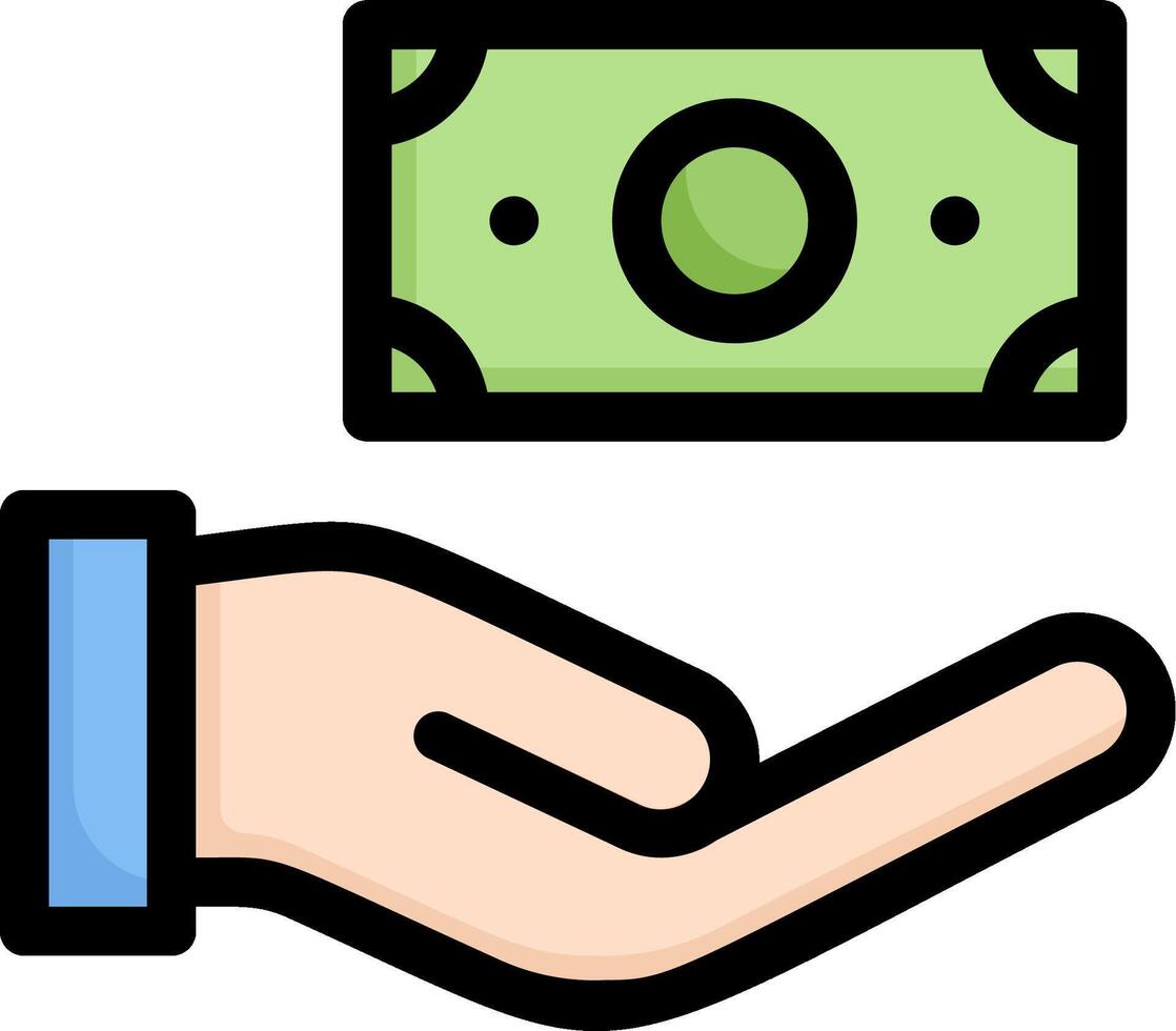 Hand holding money icon illustration vector