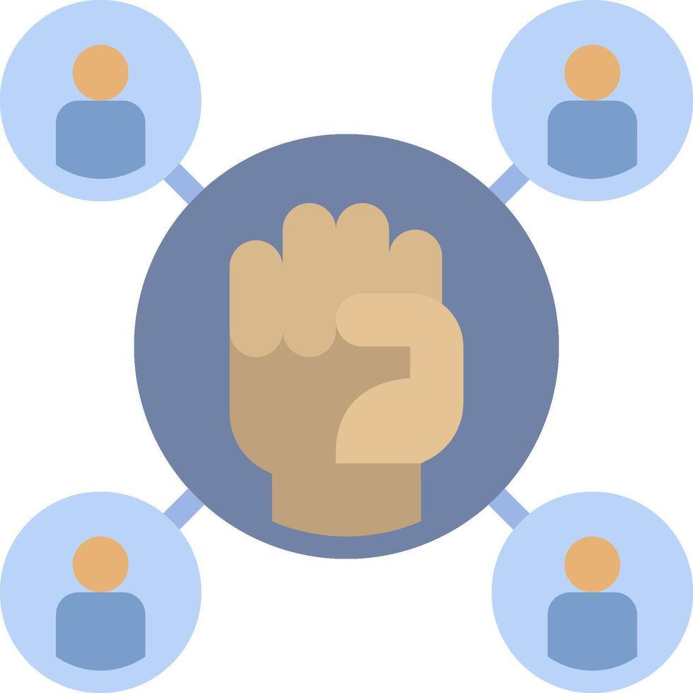 A fist with five people around it vector