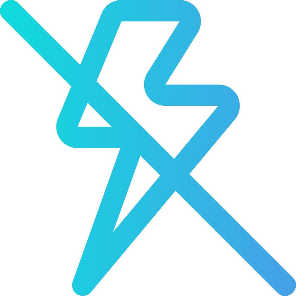 A blue lightning bolt with crossed lines vector