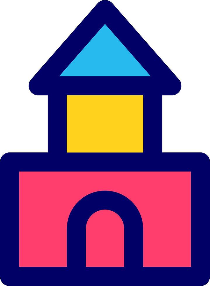 A colorful house with a roof and a window vector