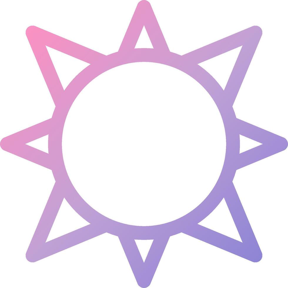 A sun icon with a purple and pink background vector