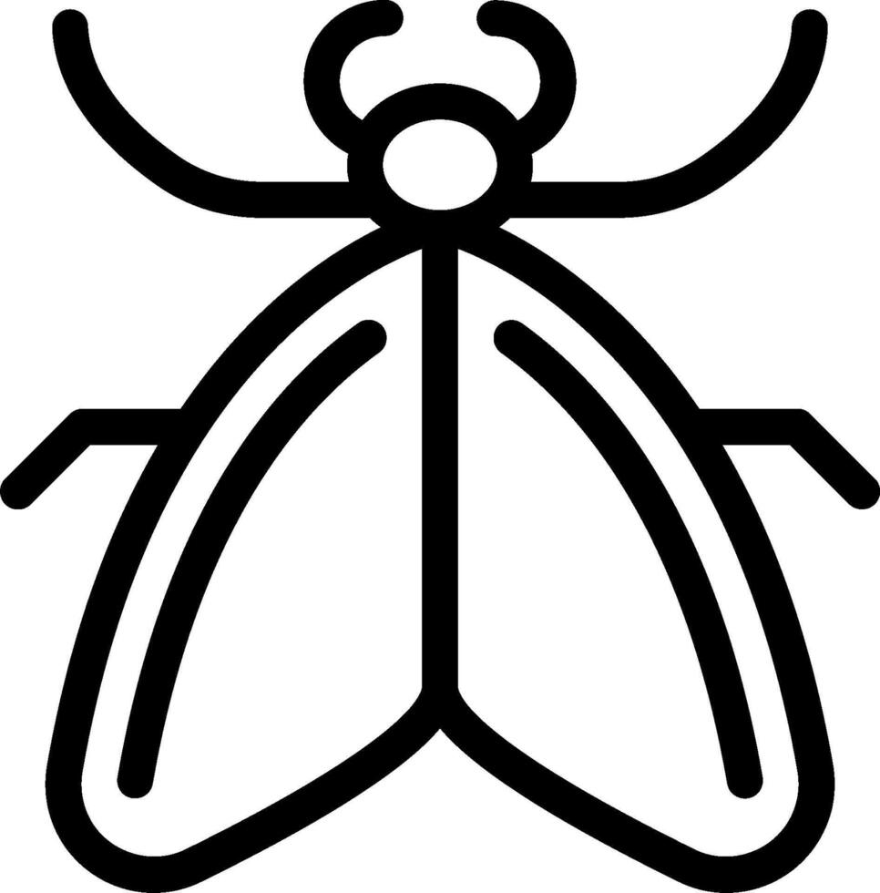 A black and white outline of a bug vector