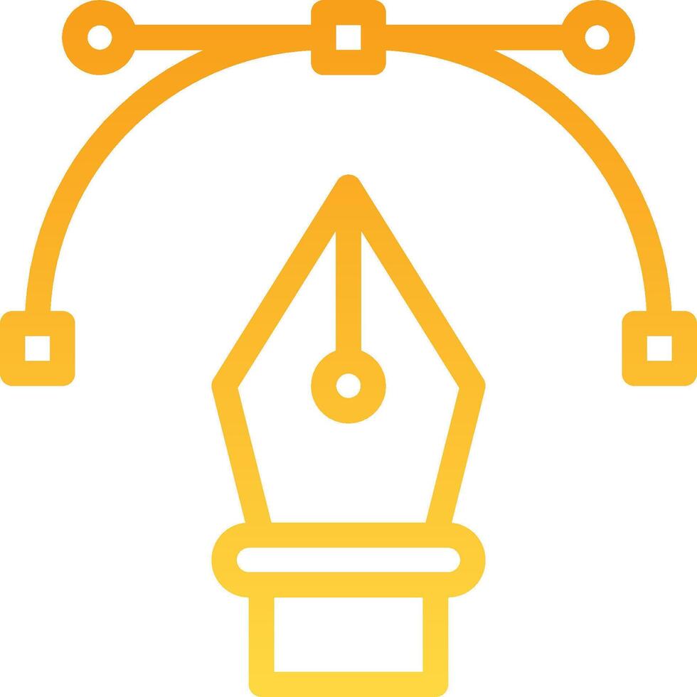 A pen and a light bulb are connected to each other vector