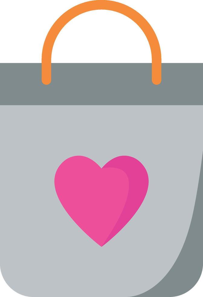 Shopping bag with heart illustration vector