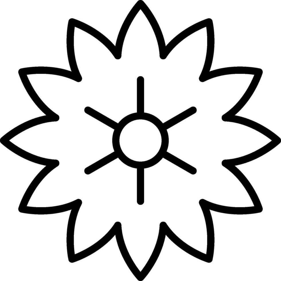 A black and white flower icon vector