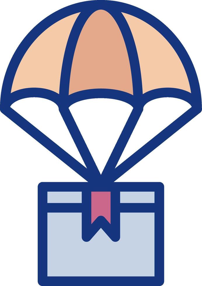 A parachute with a box on top vector