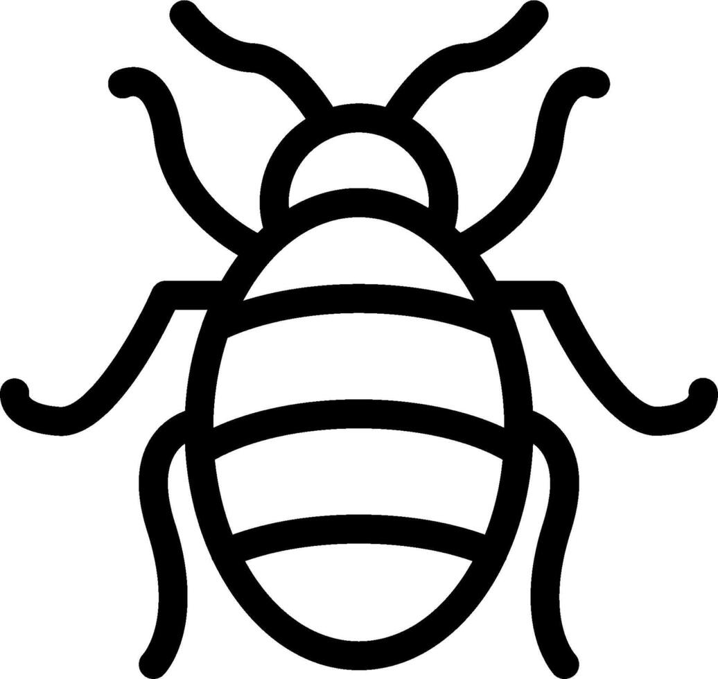 A black and white bug icon on a white background vector