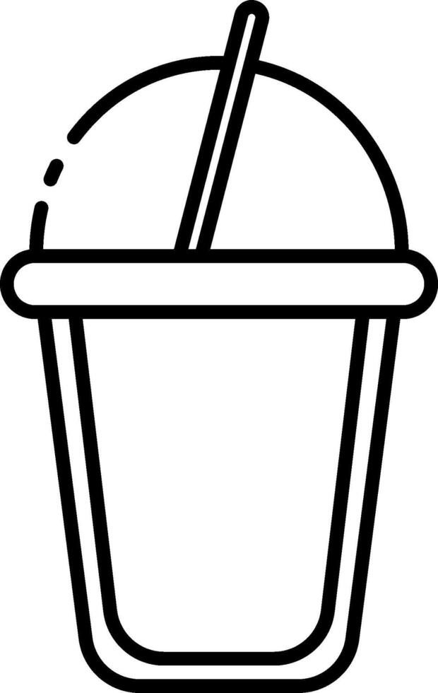 Ice cream icon with straw vector