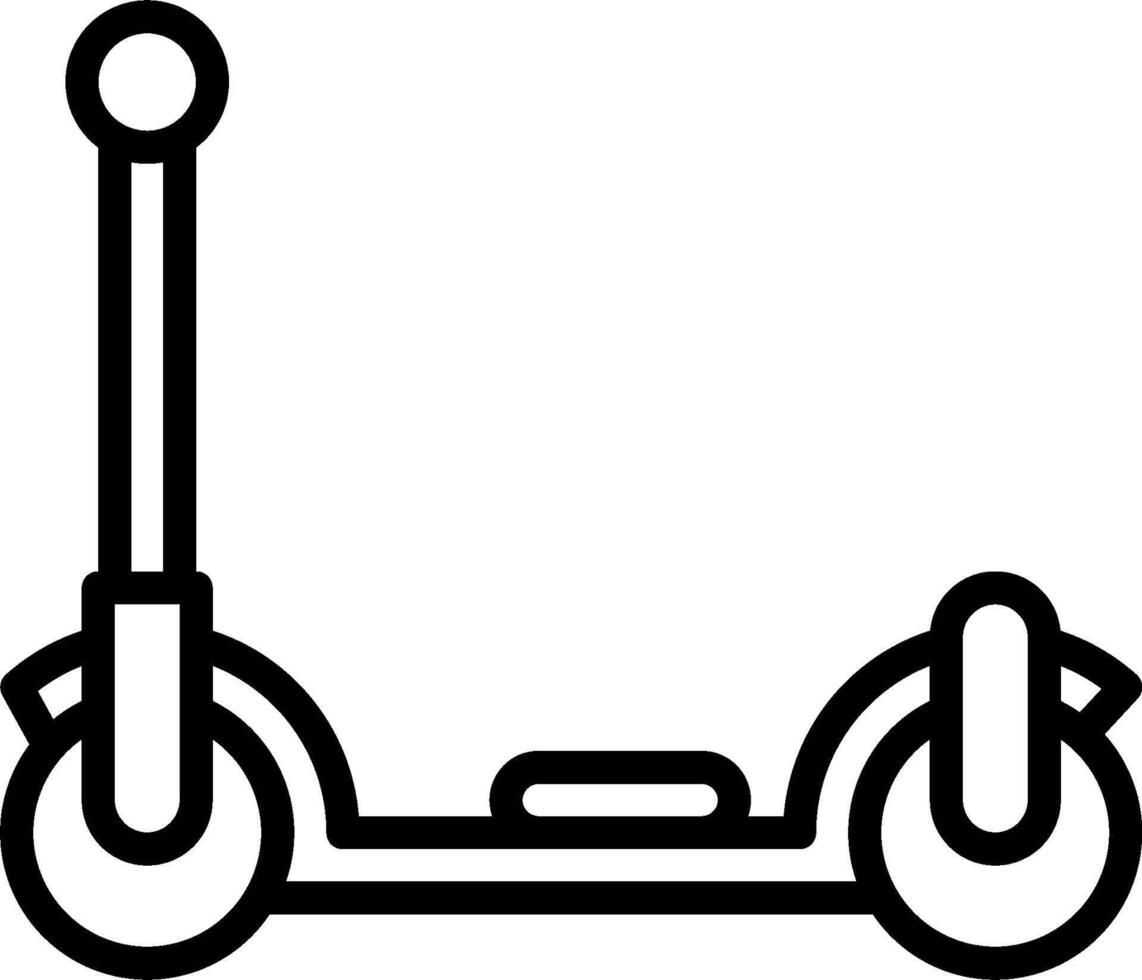 A black and white drawing of a scooter vector