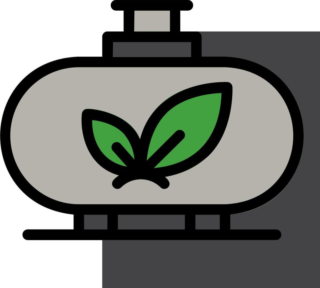 A gas tank with a green leaf on top vector