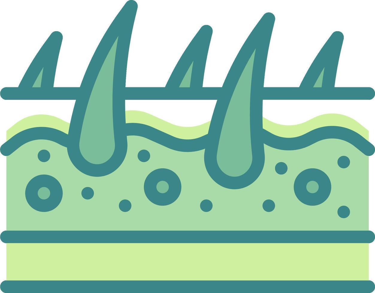 A green and blue illustration of a plant vector