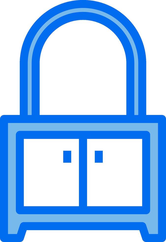A blue lock with a white cabinet inside vector