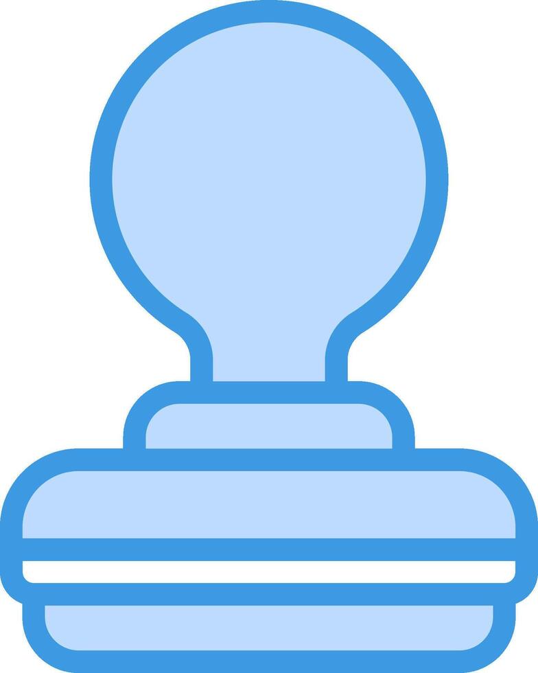 A stamp with a blue handle on a white background vector