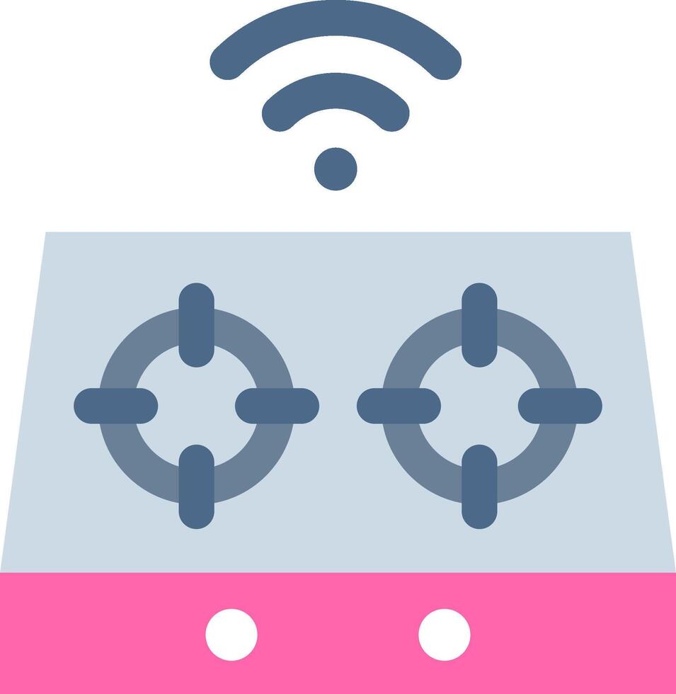 A wifi icon with two gas burners on top vector
