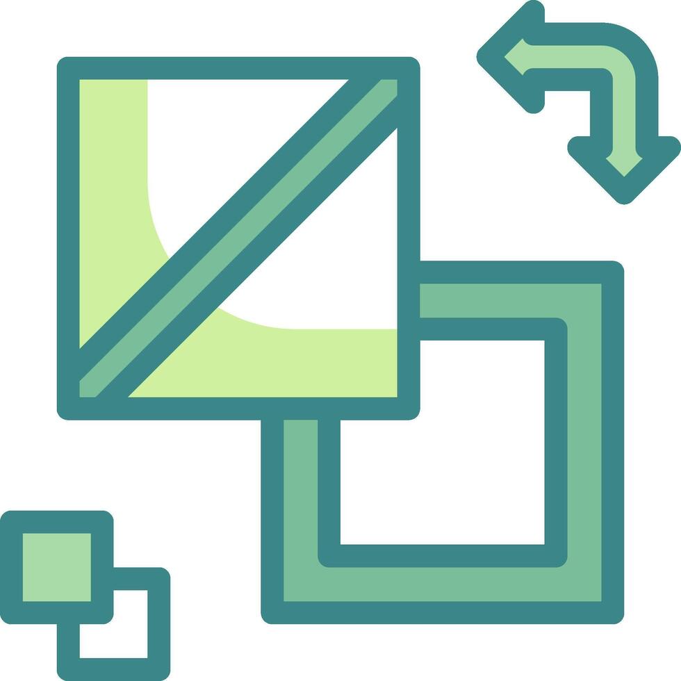 A green square with a square and arrow pointing to it vector