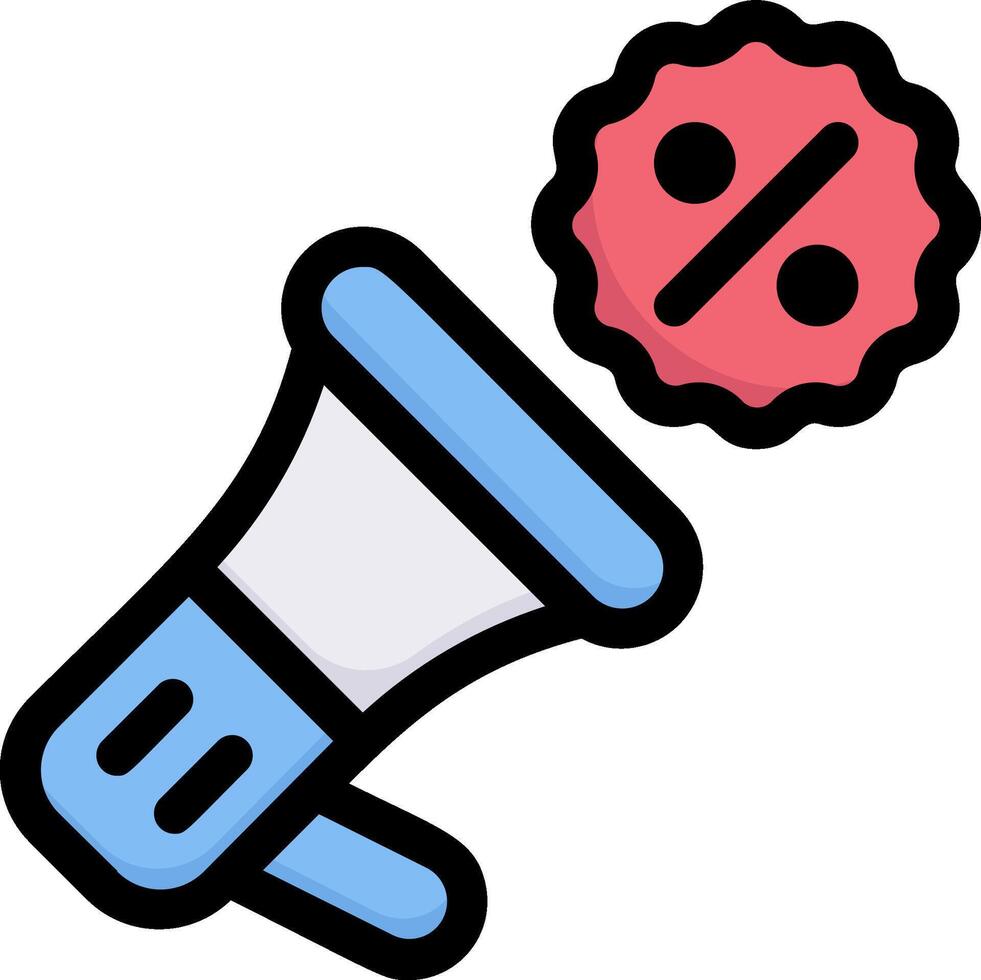 A megaphone with a red and blue star vector