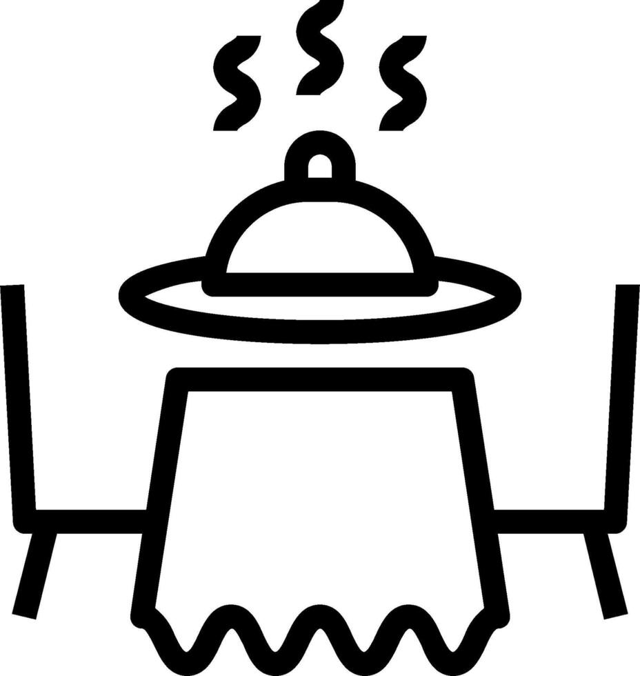 A black and white image of a table and chairs vector