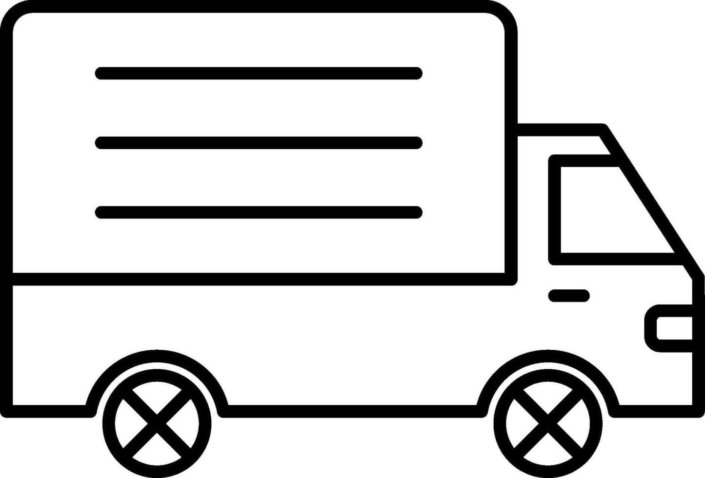 A delivery truck icon on a white background vector