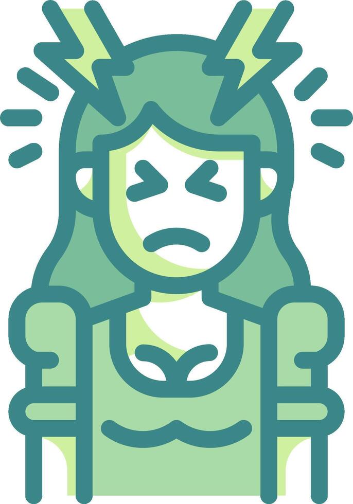 A woman with lightning coming out of her head vector