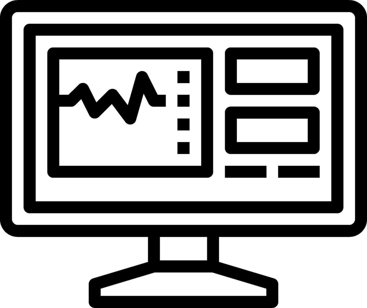 A computer monitor with a graph on it vector