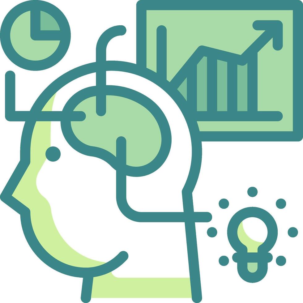 A person with a brain and a light bulb vector