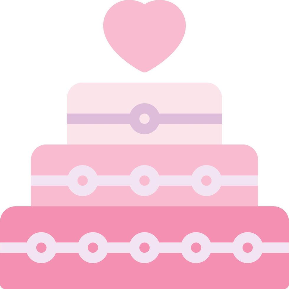 A pink cake with a heart on top vector