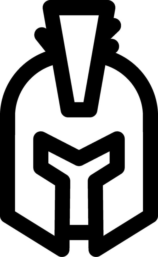 A black and white logo of a helmet vector