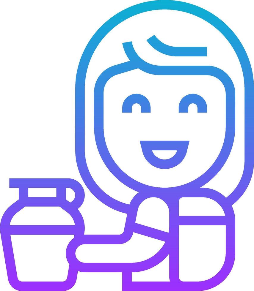 A woman holding a jug of milk vector