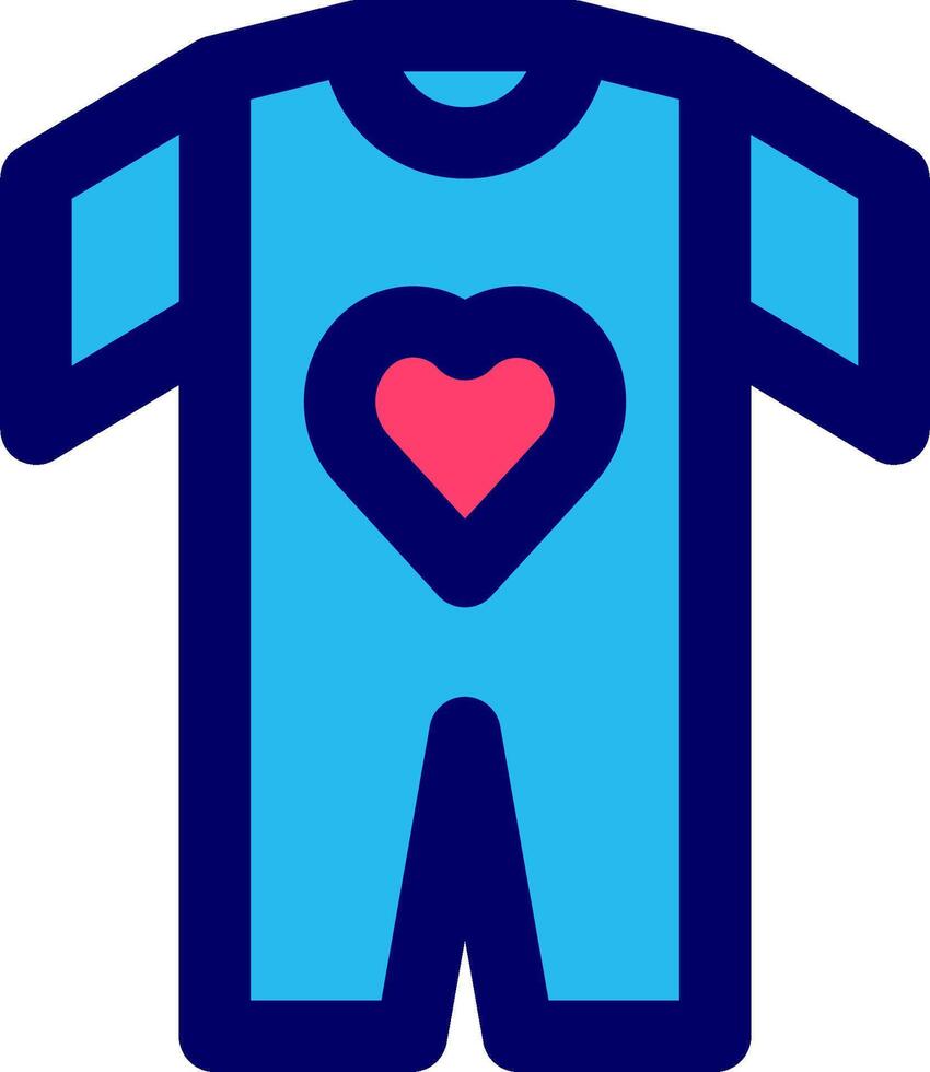 A blue romper with a heart on it vector
