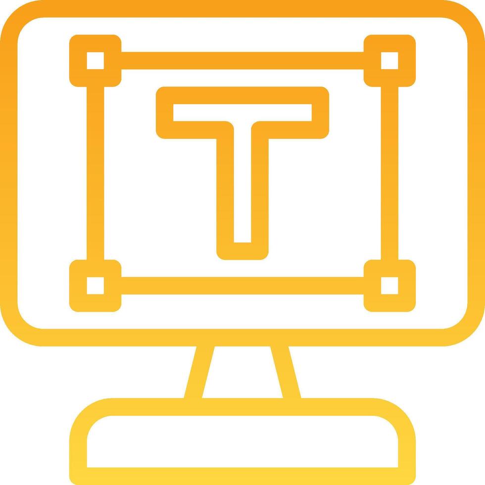 A computer monitor with the letter t on it vector