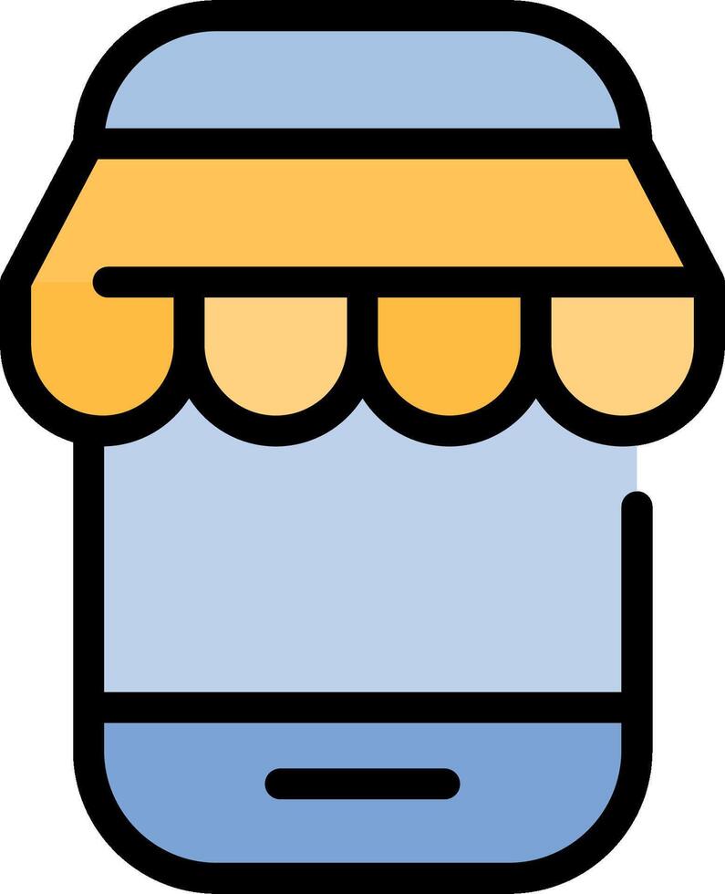 A phone with a store awning on it vector