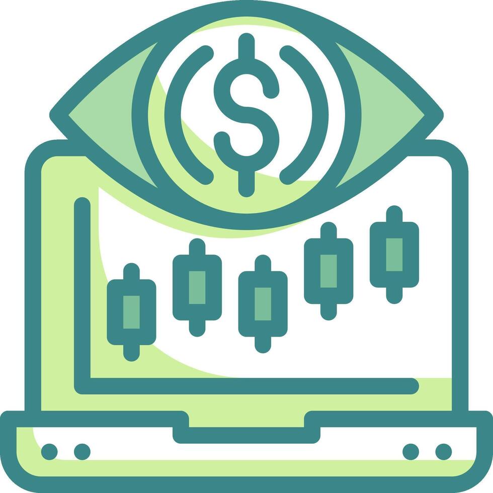 A laptop with dollar signs on it vector