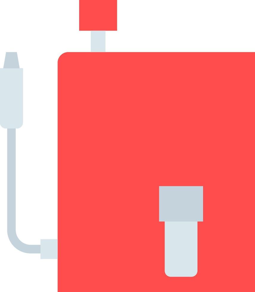 A red box with a cable connected to it vector