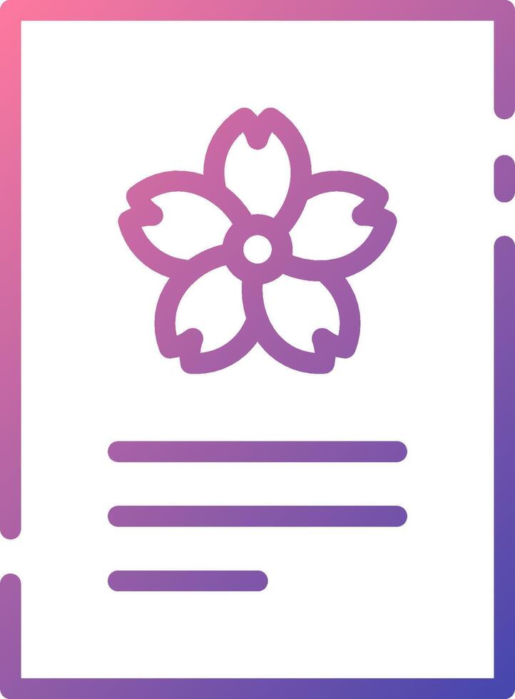 A flower icon on a purple and pink background vector