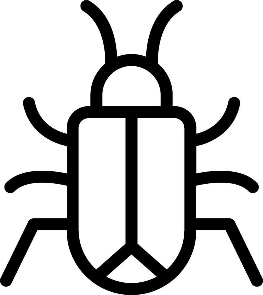 A black and white bug icon on a white background vector